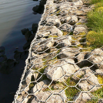 Ocynkowane sześciokątne tkane gabion koszyk kamienny gabion